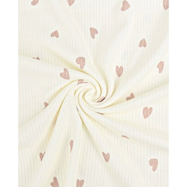 Ripp-Jersey Baby Ripp Herzen beige